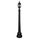 Black French Courtyard Outdoor Lantern Post