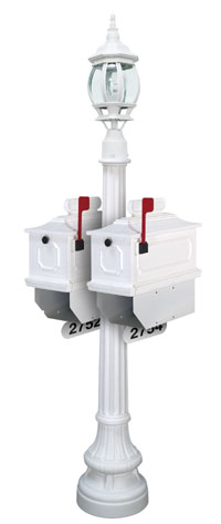 White 1812 Port Angeles with French Lantern (Without Mailbox)