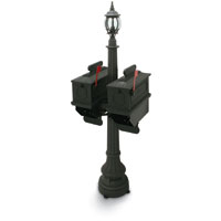 Black 1812 Port Angeles with Lantern Mailbox System