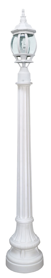 White French Courtyard Outdoor Lantern Post
