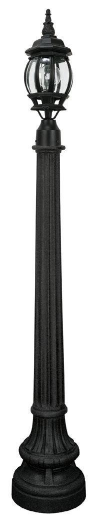 Black French Courtyard Outdoor Lantern Post