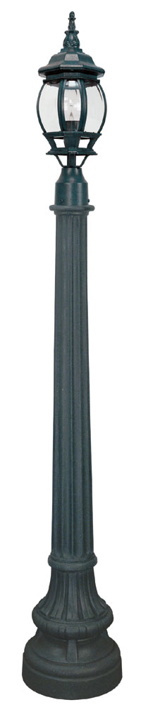 Green French Courtyard Outdoor Lantern Post